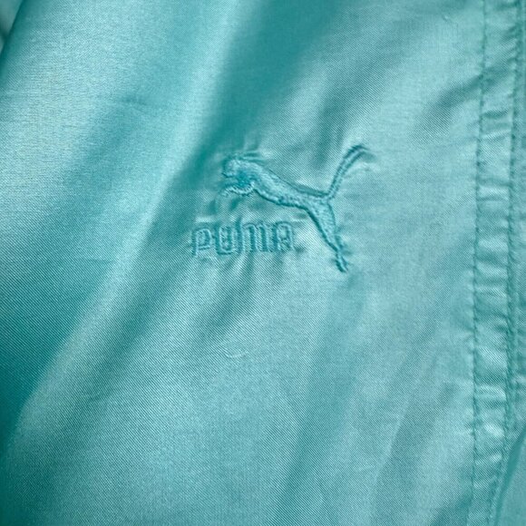 Vintage Puma Volleyball Print Turquoise Bright 2 Piece Warm up Track Suit 42/M - Picture 3 of 16